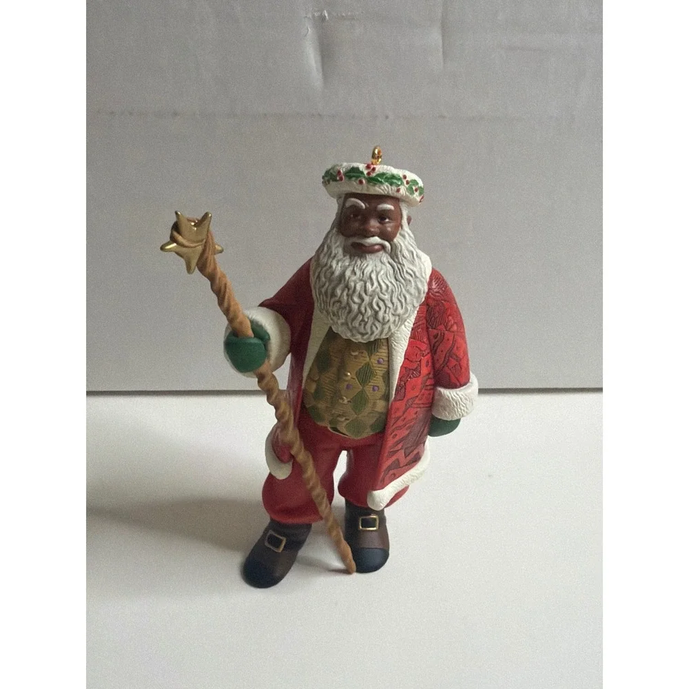 Hallmark Keepsake Joyful Santa Ornament 1999 Robert Chad African American QX6949